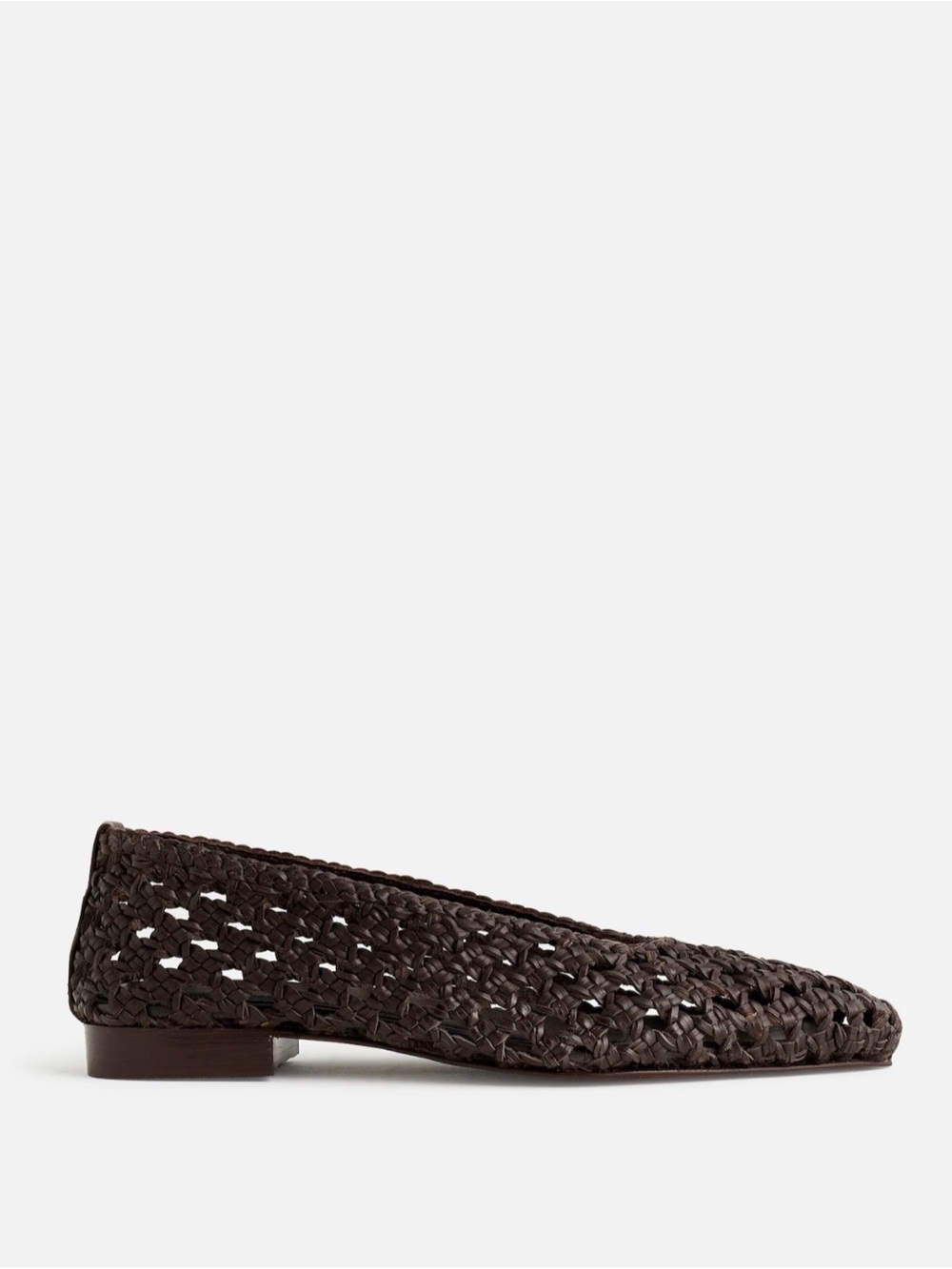 Madewell The Ruth Ballet Flat in Woven Leather Dark Carob Brown Sz 8 $138 BNIB - Picture 4 of 8